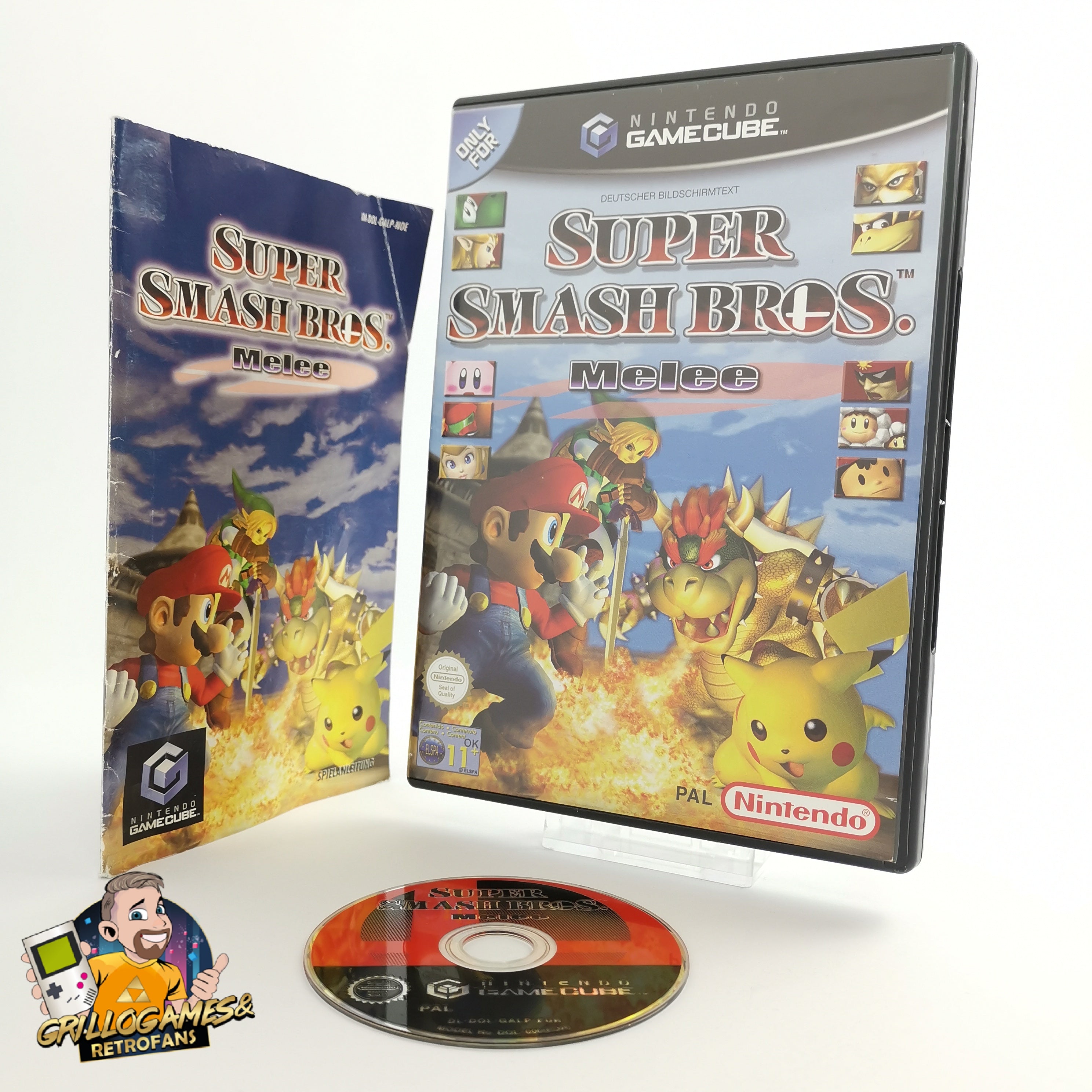 Nintendo Gamecube Spiel " Super Smash Bros. Melee " Erstauflage OVP * akzeptabel