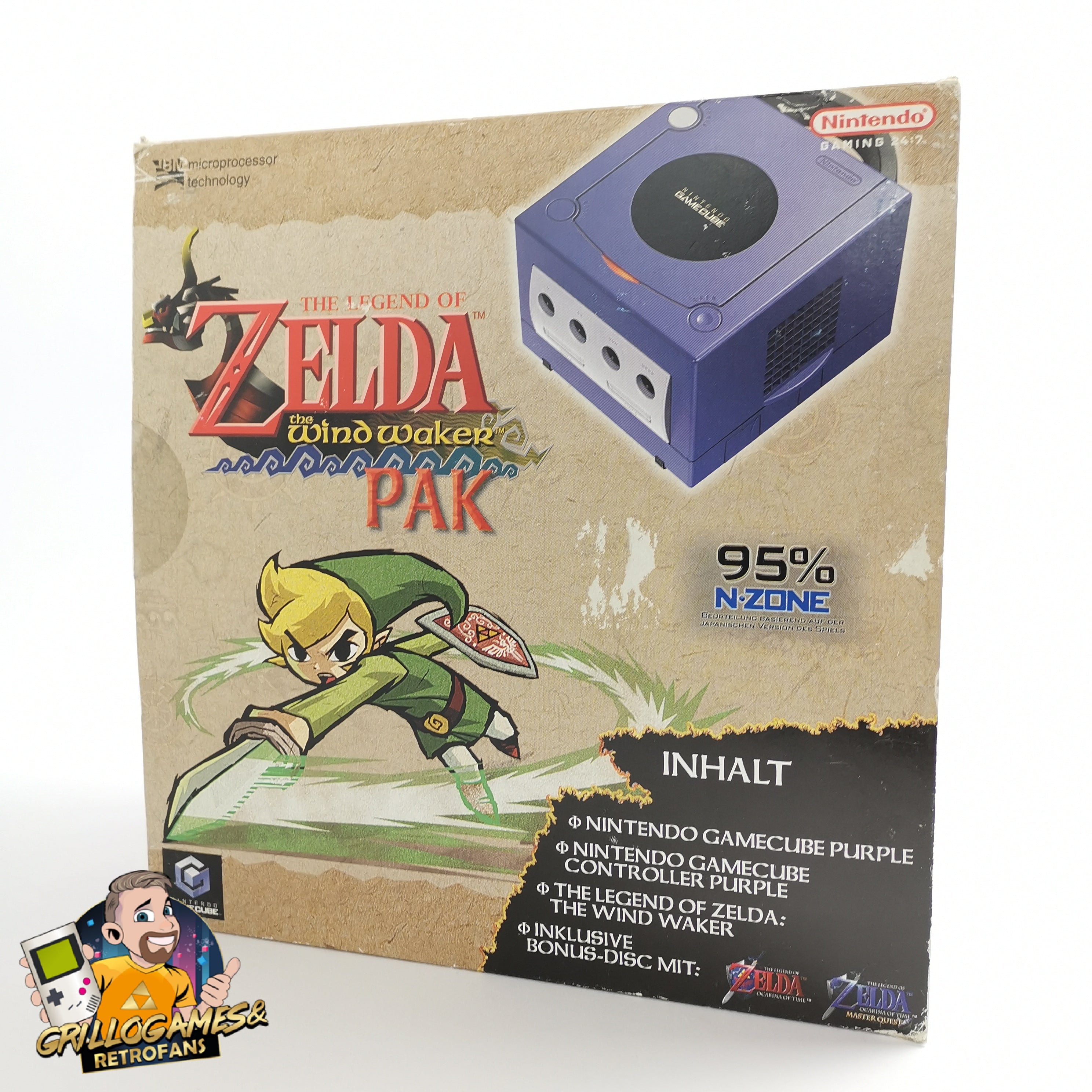 Nintendo Gamecube Konsole " The Legend of Zelda The Windwaker PAK " Purple OVP