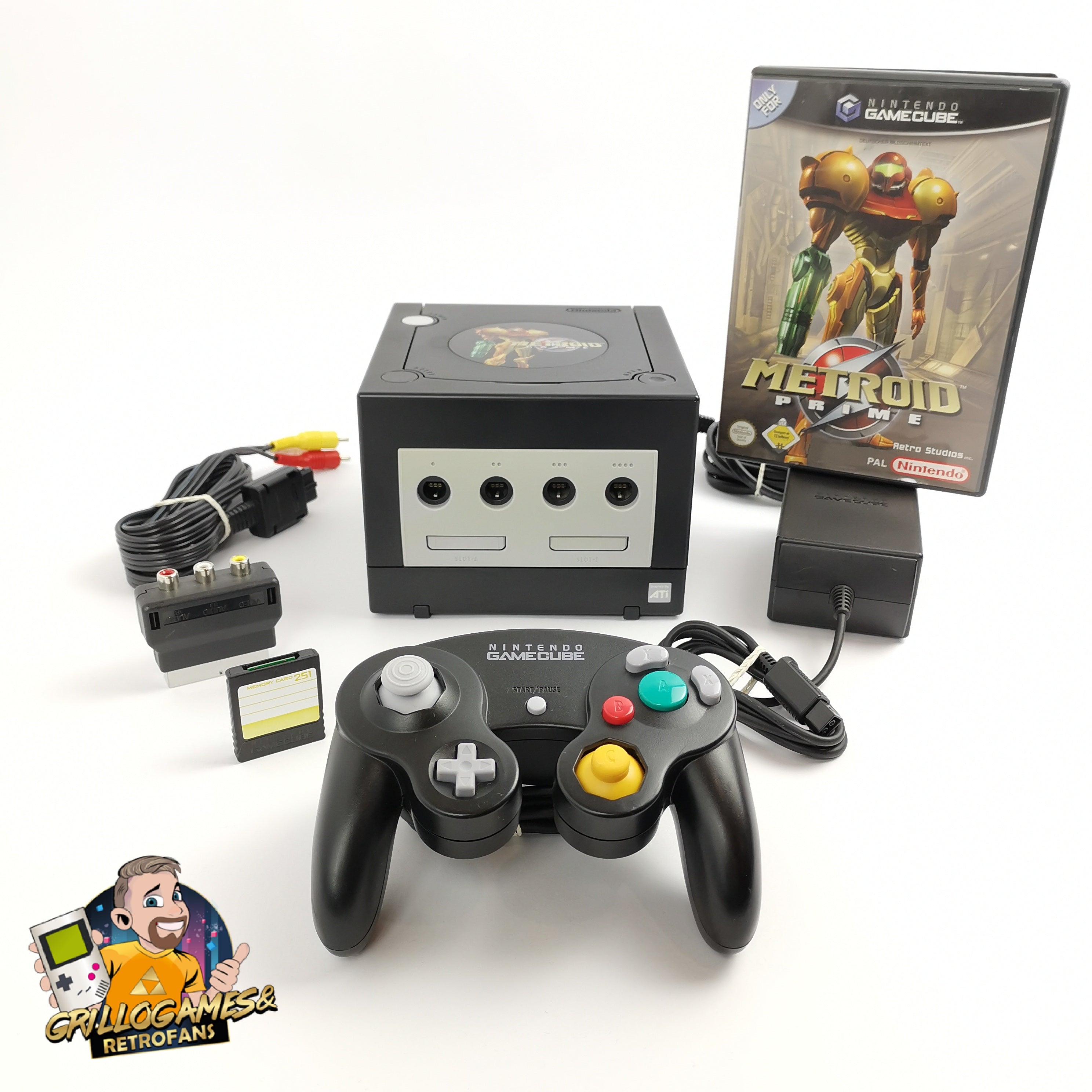 Nintendo Gamecube Konsole " Metroid Prime Edition " Schwarz / Black Console PAL