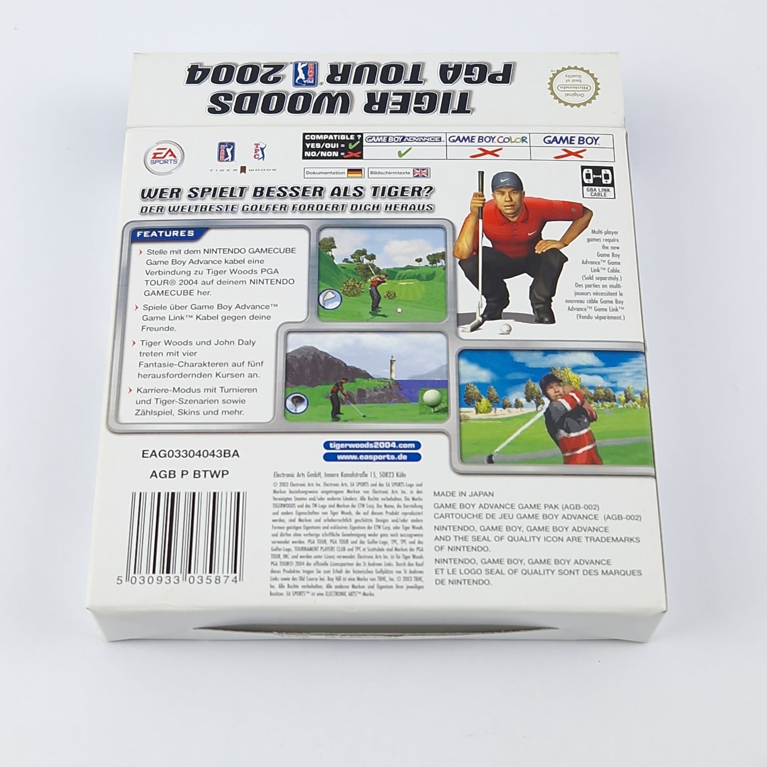 Nintendo Game Boy Advance Game: Tiger Woods PGA Tour 2004 OVP Instructions Module