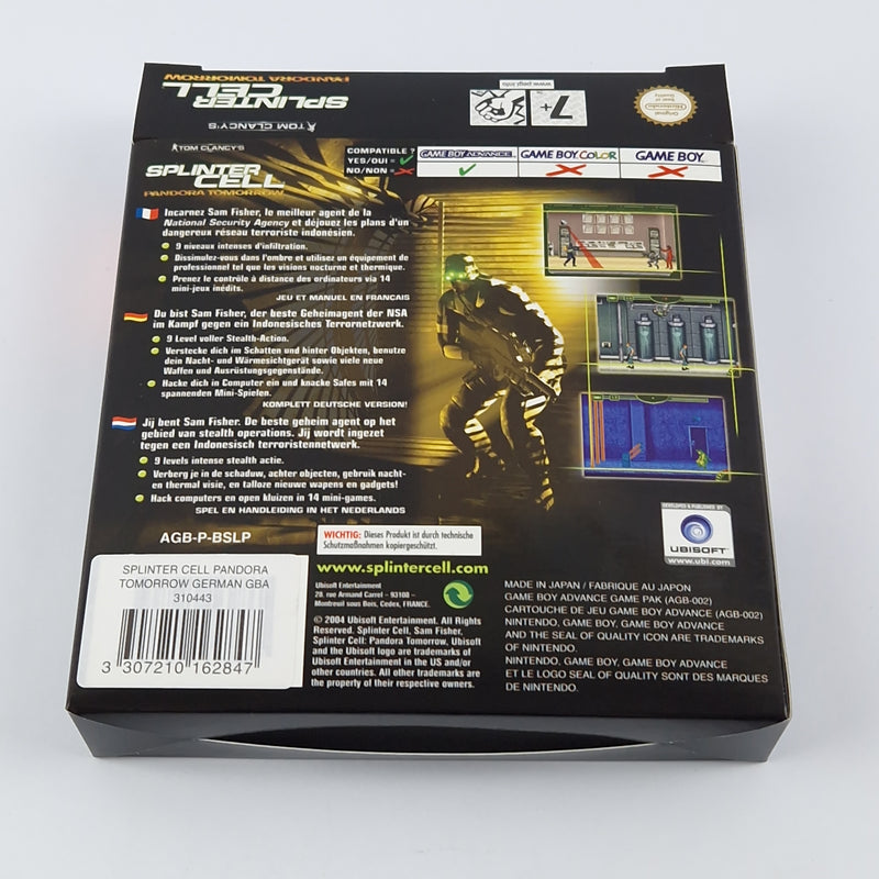 Nintendo Game Boy Advance Game: Tom Clancy's Splinter Cell Pandora Tomorrow OVP