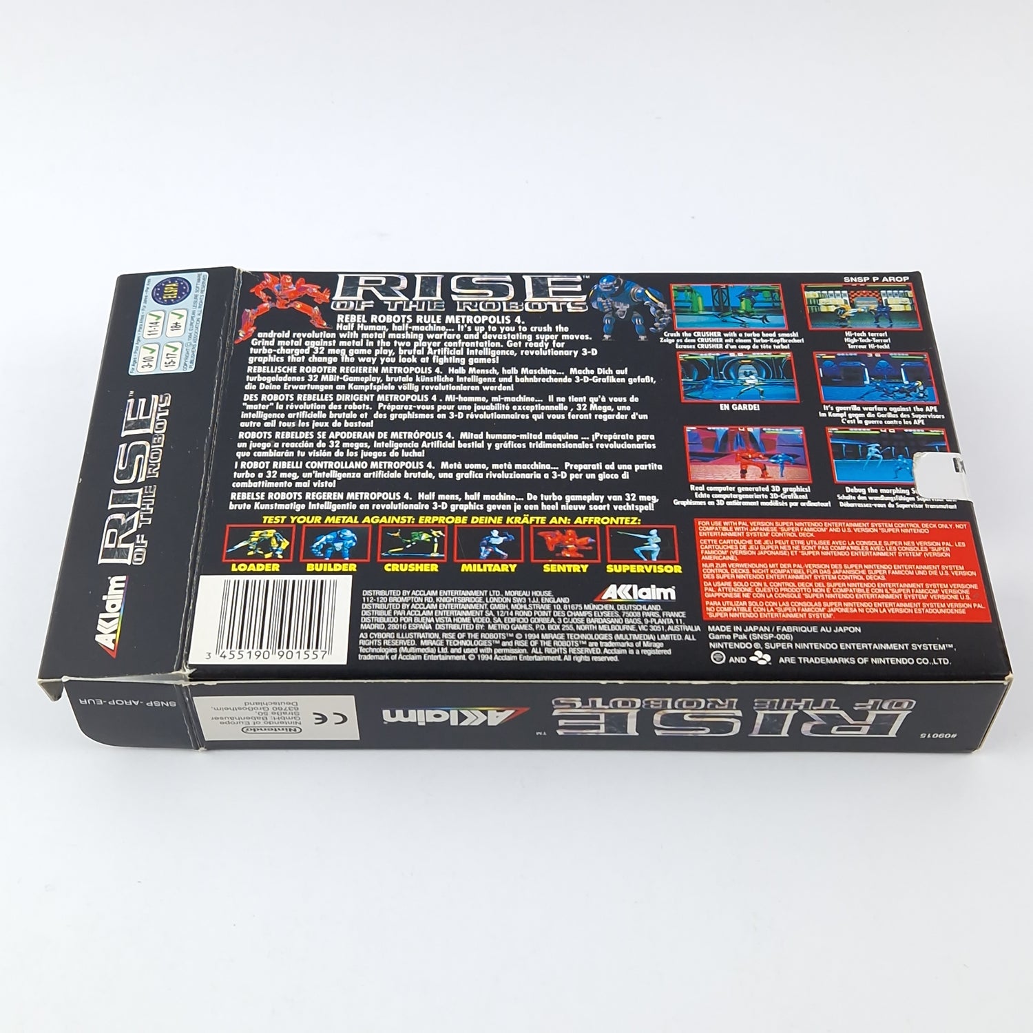Super Nintendo Spiel : Rise of The Robots - OVP Anleitung Modul | SNES PAL
