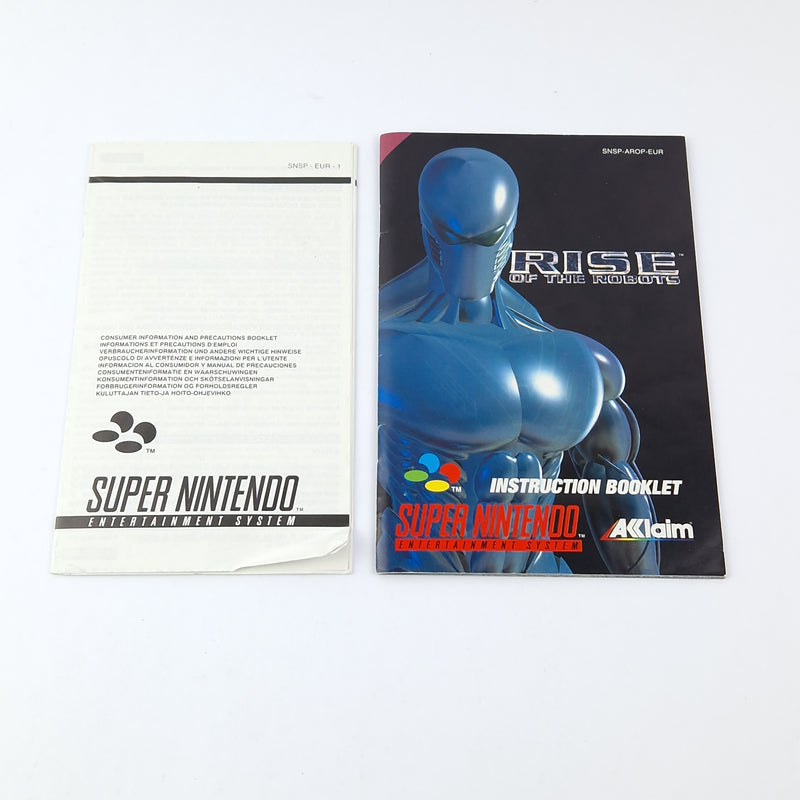 Super Nintendo Spiel : Rise of The Robots - OVP Anleitung Modul | SNES PAL