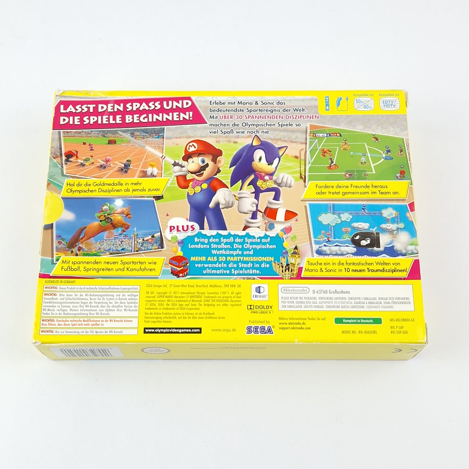 Nintendo Wii game: Mario & Sonic at the Olympic Games London 2012 - original packaging