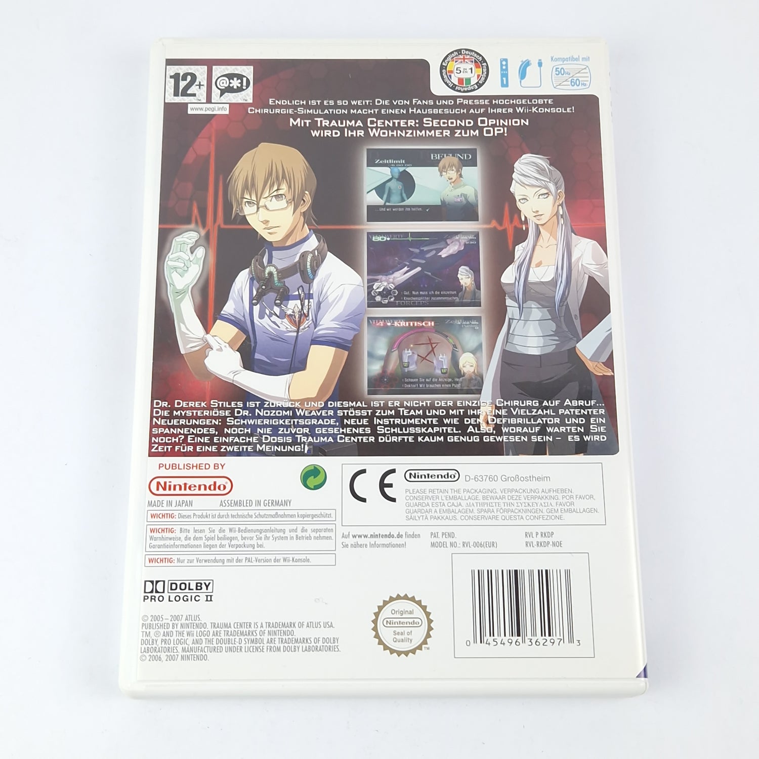 Nintendo Wii Game: Trauma Center Second Opinion - OVP Instructions CD Pal Disk