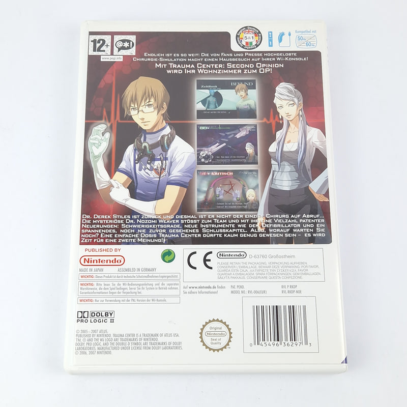 Nintendo Wii Game: Trauma Center Second Opinion - OVP Instructions CD Pal Disk
