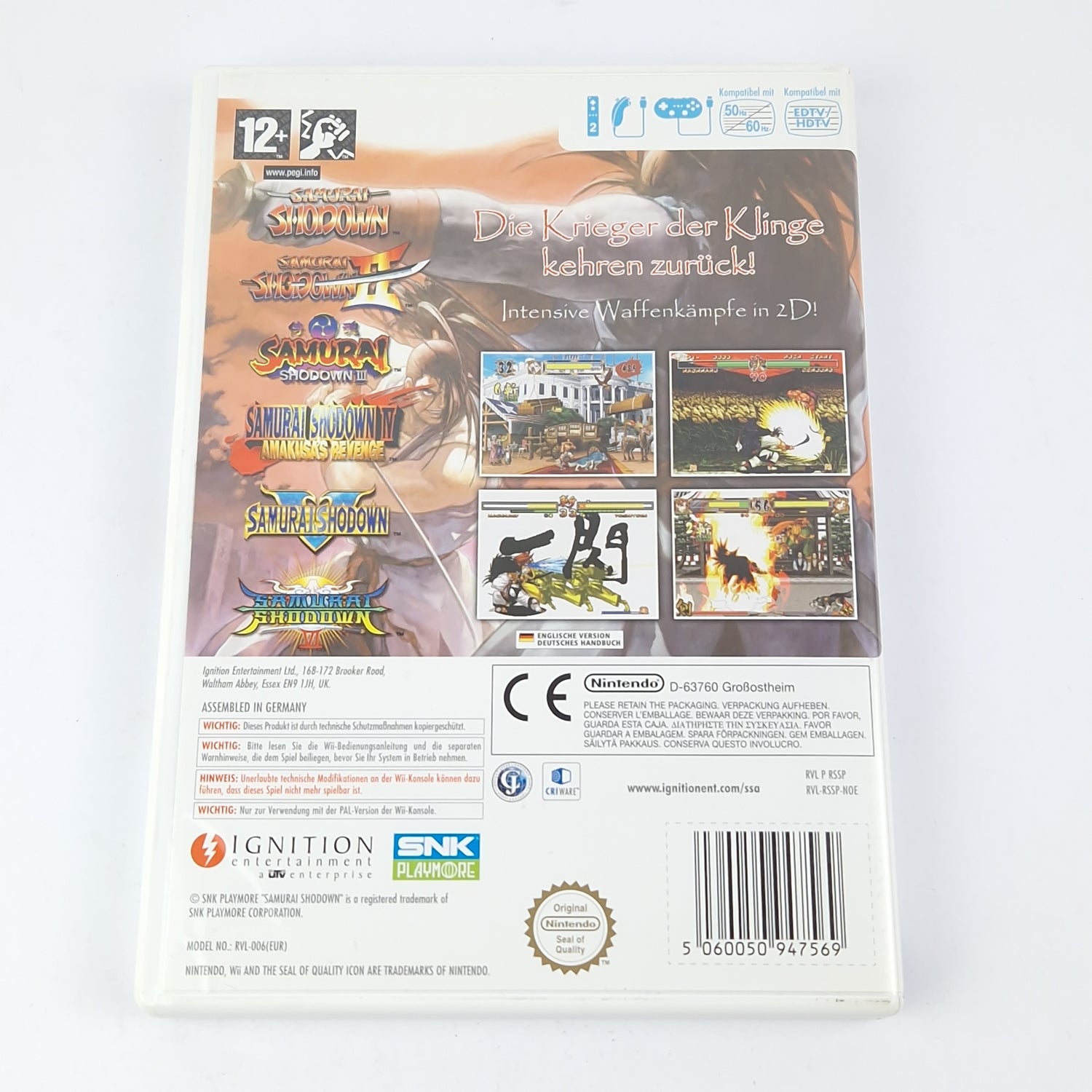 Nintendo Wii Spiel : Samurai Shodown Anthology - OVP Anleitung CD Pal