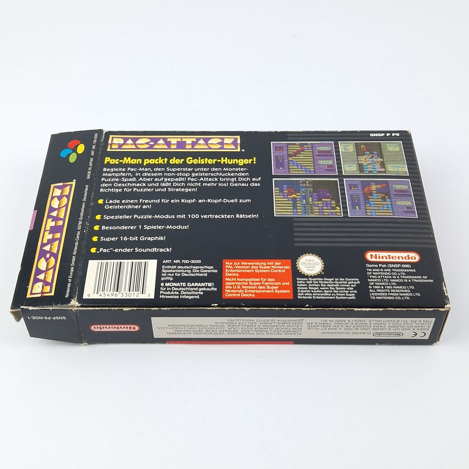 Super Nintendo Spiel : Pac-Attack Namco - OVP Anleitung Modul | SNES Pal Game