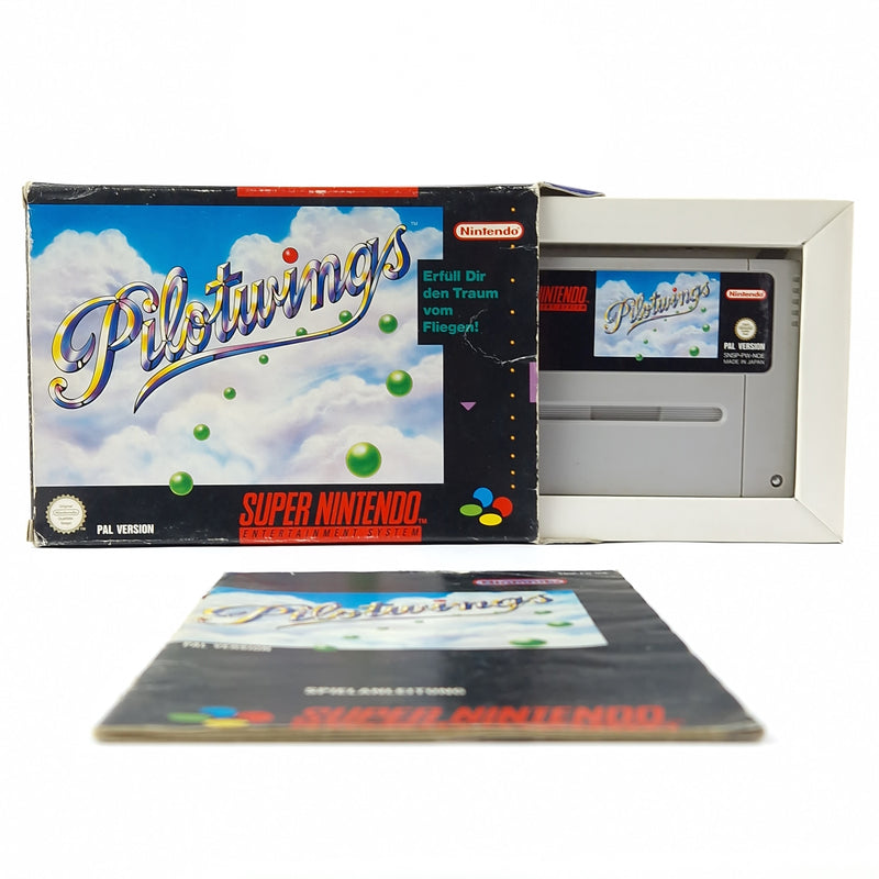 Super Nintendo Spiel : Pilotwings - OVP Anleitung Modul | SNES Pal Game
