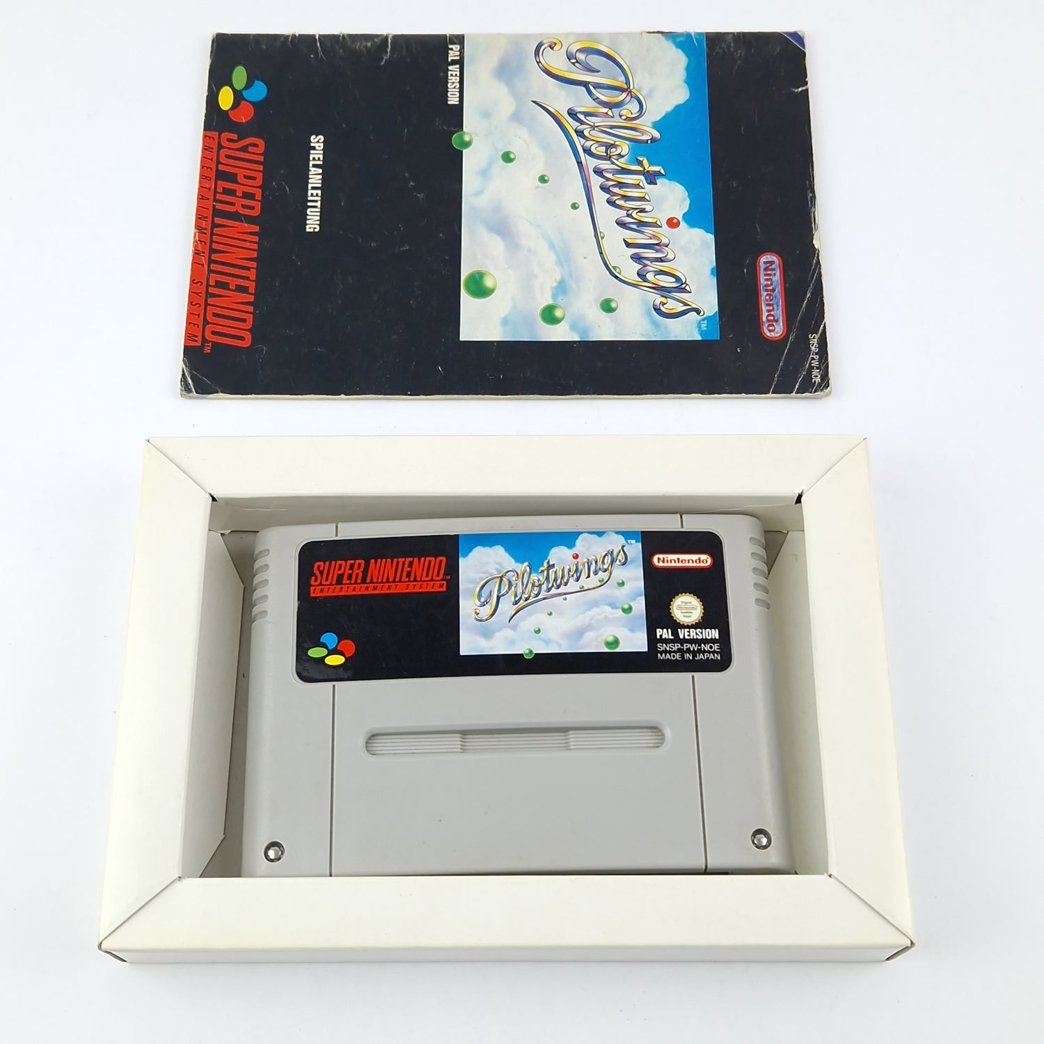 Super Nintendo Spiel : Pilotwings - OVP Anleitung Modul | SNES Pal Game