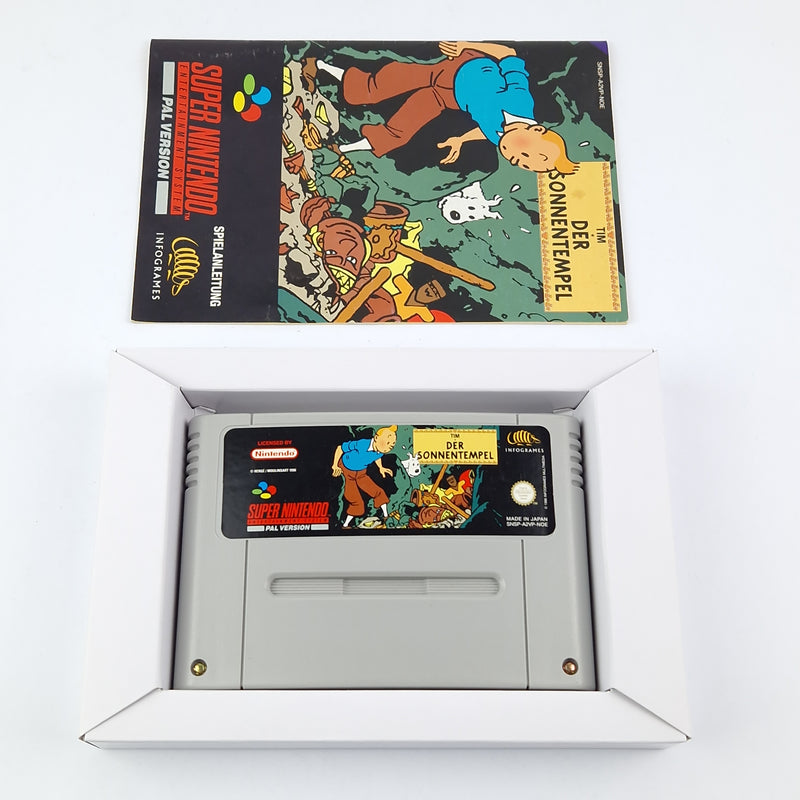 Super Nintendo Spiel : Tim & Struppi Der Sonnentempel - OVP Anleitung Modul SNES