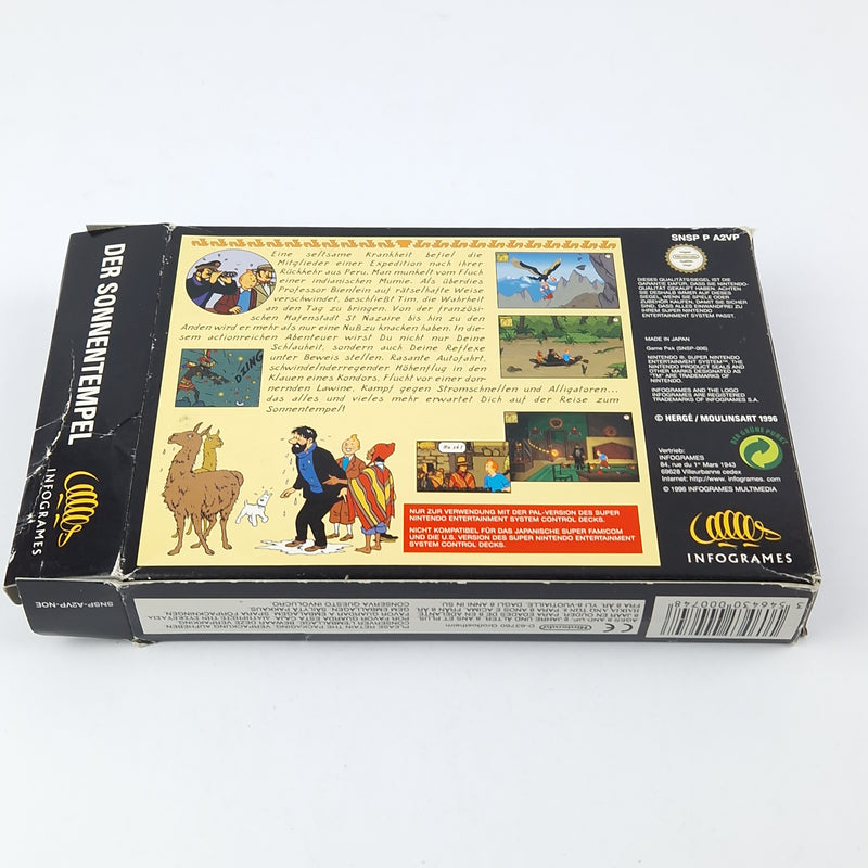 Super Nintendo Spiel : Tim & Struppi Der Sonnentempel - OVP Anleitung Modul SNES