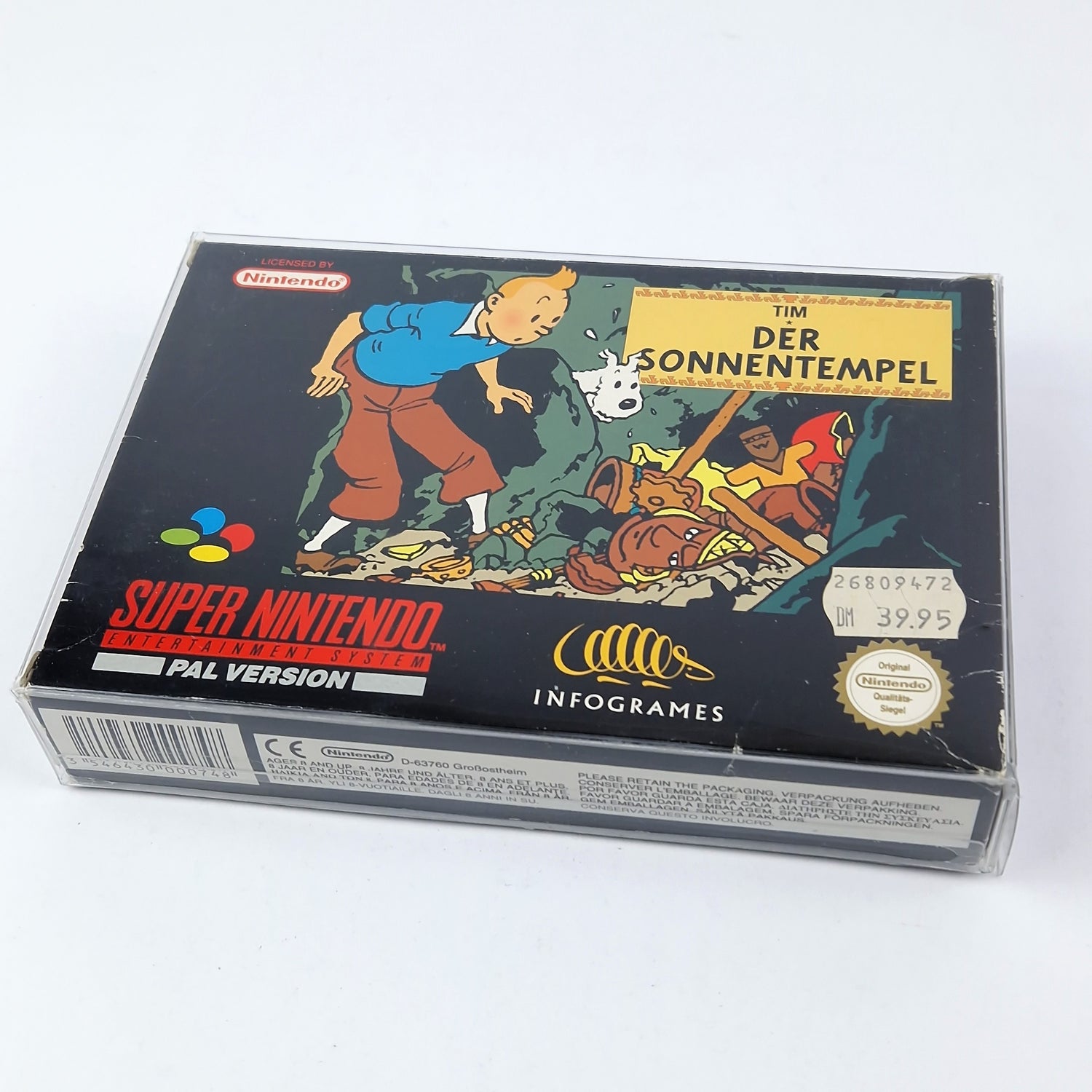 Super Nintendo Spiel : Tim & Struppi Der Sonnentempel - OVP Anleitung Modul SNES