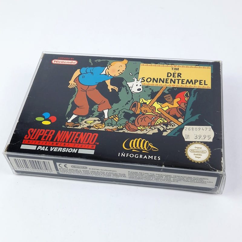 Super Nintendo Spiel : Tim & Struppi Der Sonnentempel - OVP Anleitung Modul SNES