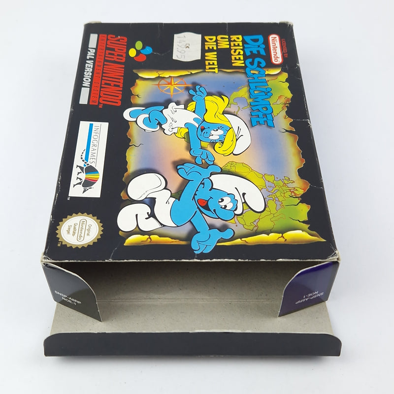 Super Nintendo Spiel : Die Schlümpfe Reisen um die Welt OVP Anleitung Modul SNES