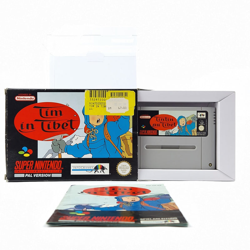 Super Nintendo Spiel : Tim in Tibet - OVP Anleitung Modul | SNES Pal Game