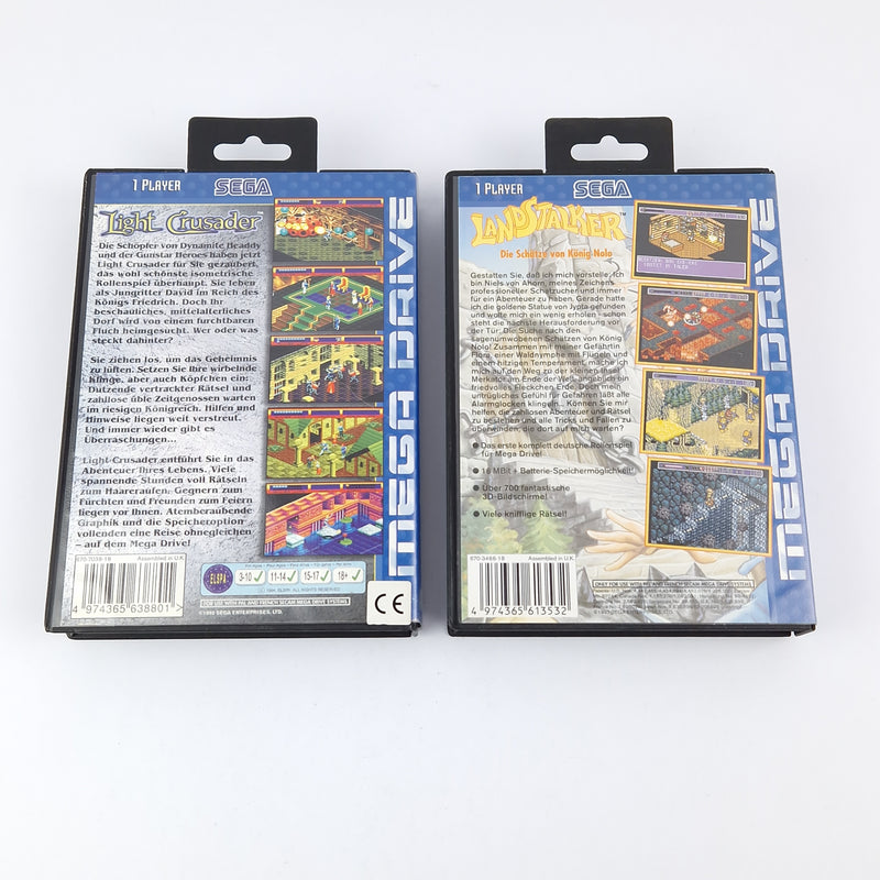Sega Mega Drive Spiele Bundle : Light Crusader + Landstalker - OVP Anleitung PAL
