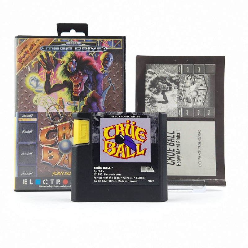 Sega Mega Drive Spiel : Crüe Ball Heavy Metal Pinball - OVP Anleitung Modul PAL