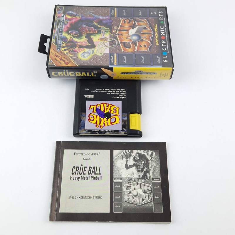 Sega Mega Drive Spiel : Crüe Ball Heavy Metal Pinball - OVP Anleitung Modul PAL