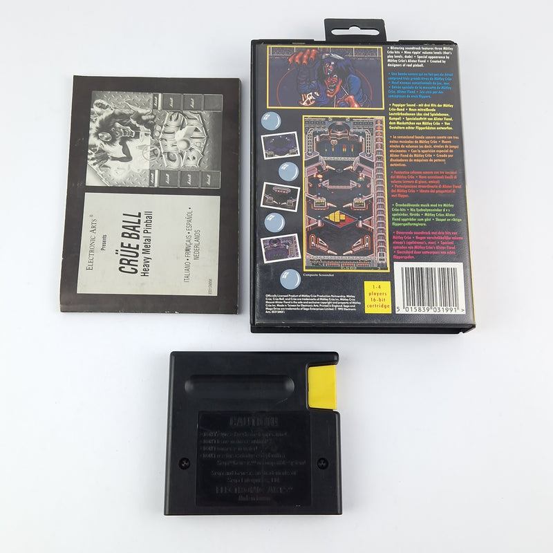 Sega Mega Drive Spiel : Crüe Ball Heavy Metal Pinball - OVP Anleitung Modul PAL