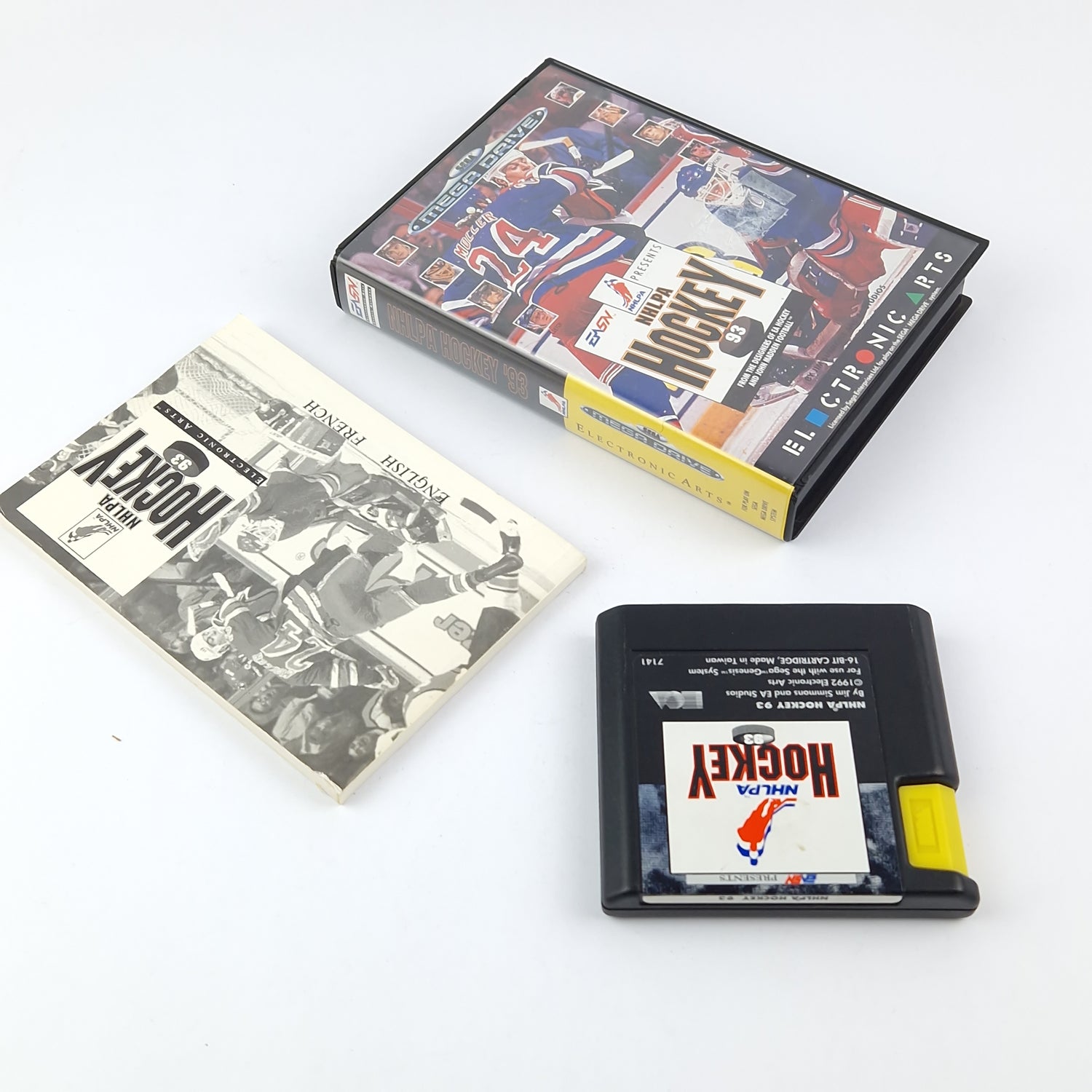 Sega Mega Drive game: NHLPA Hockey 93 Icehockey - original packaging instructions module PAL