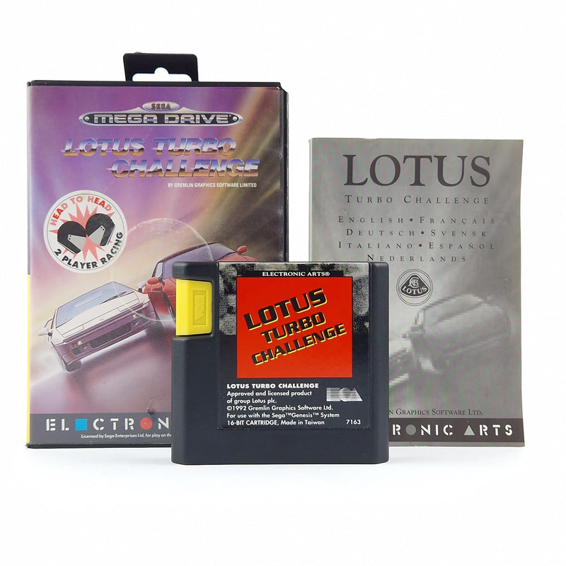 Sega Mega Drive Spiel : Lotus Turbo Challenge - OVP Anleitung Modul PAL