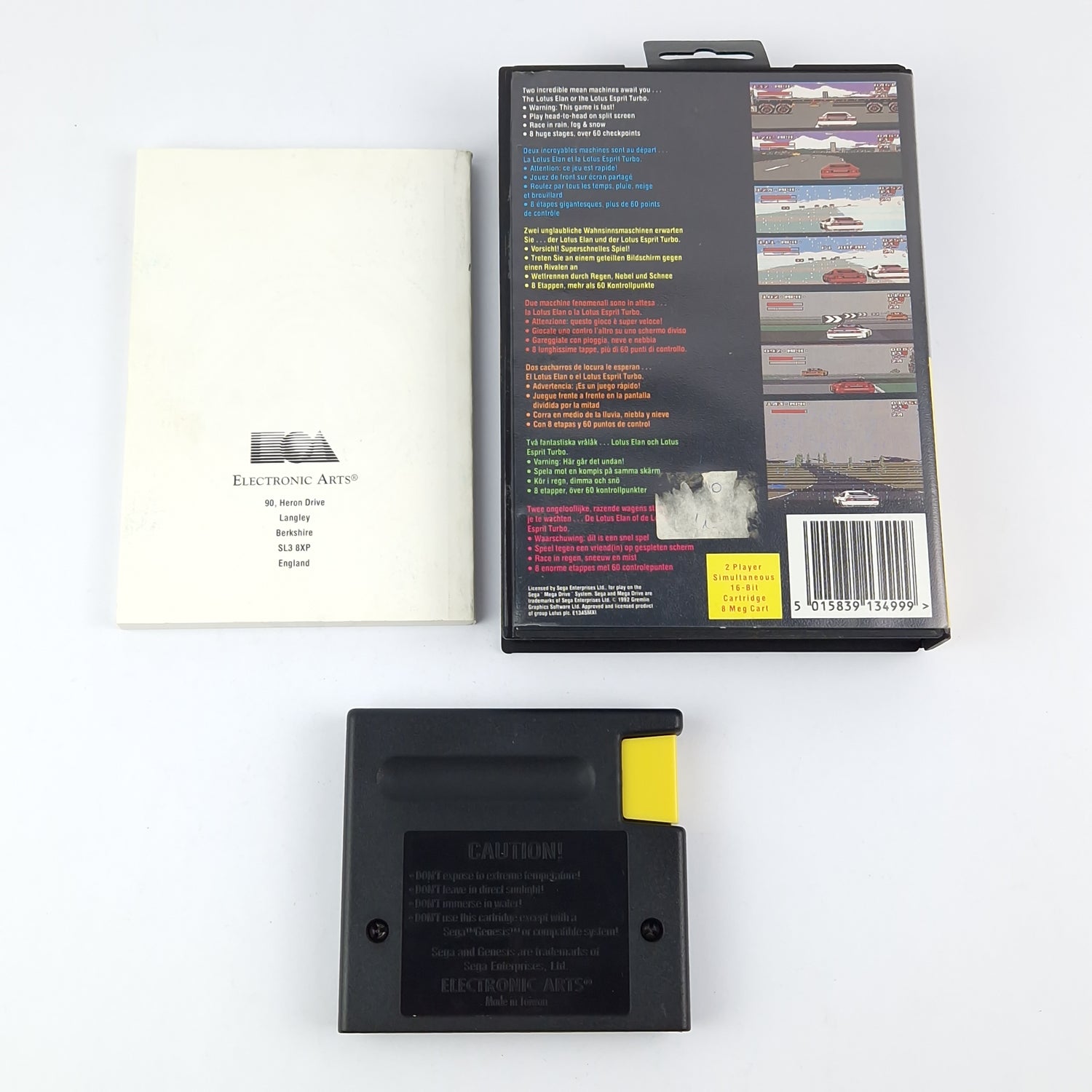Sega Mega Drive game: Lotus Turbo Challenge - OVP instructions module PAL