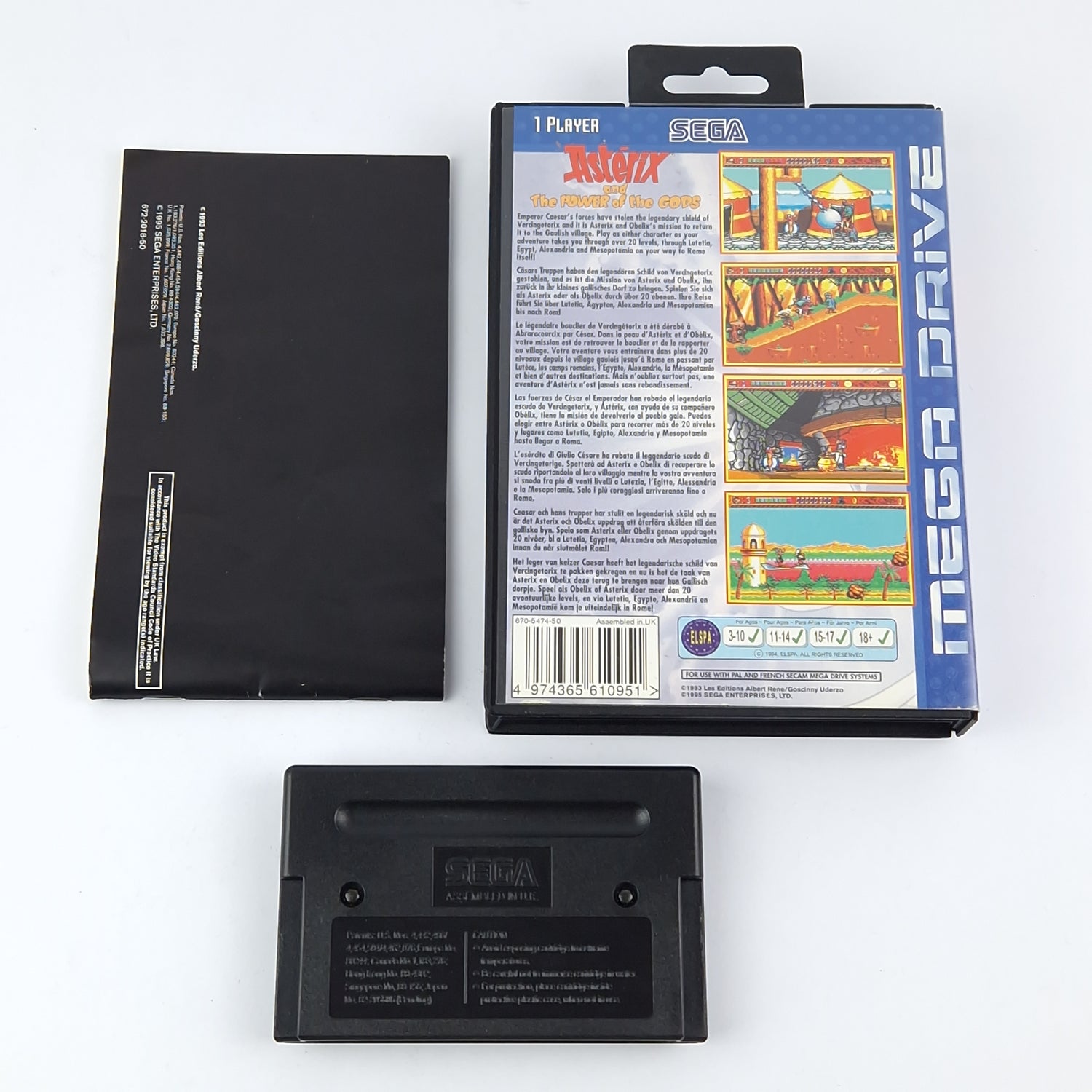 Sega Mega Drive game: Asterix and The Power of the Gods - OVP instructions module