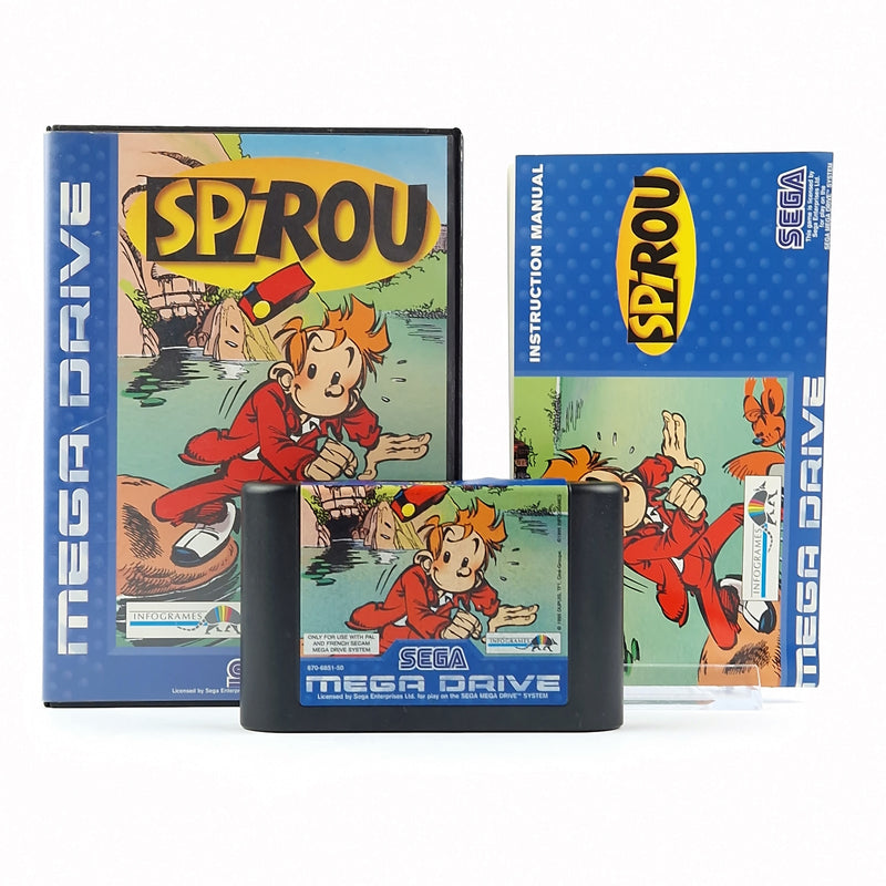 Sega Mega Drive Game: SPIROU - OVP Instructions Module Cartridge PAL Game