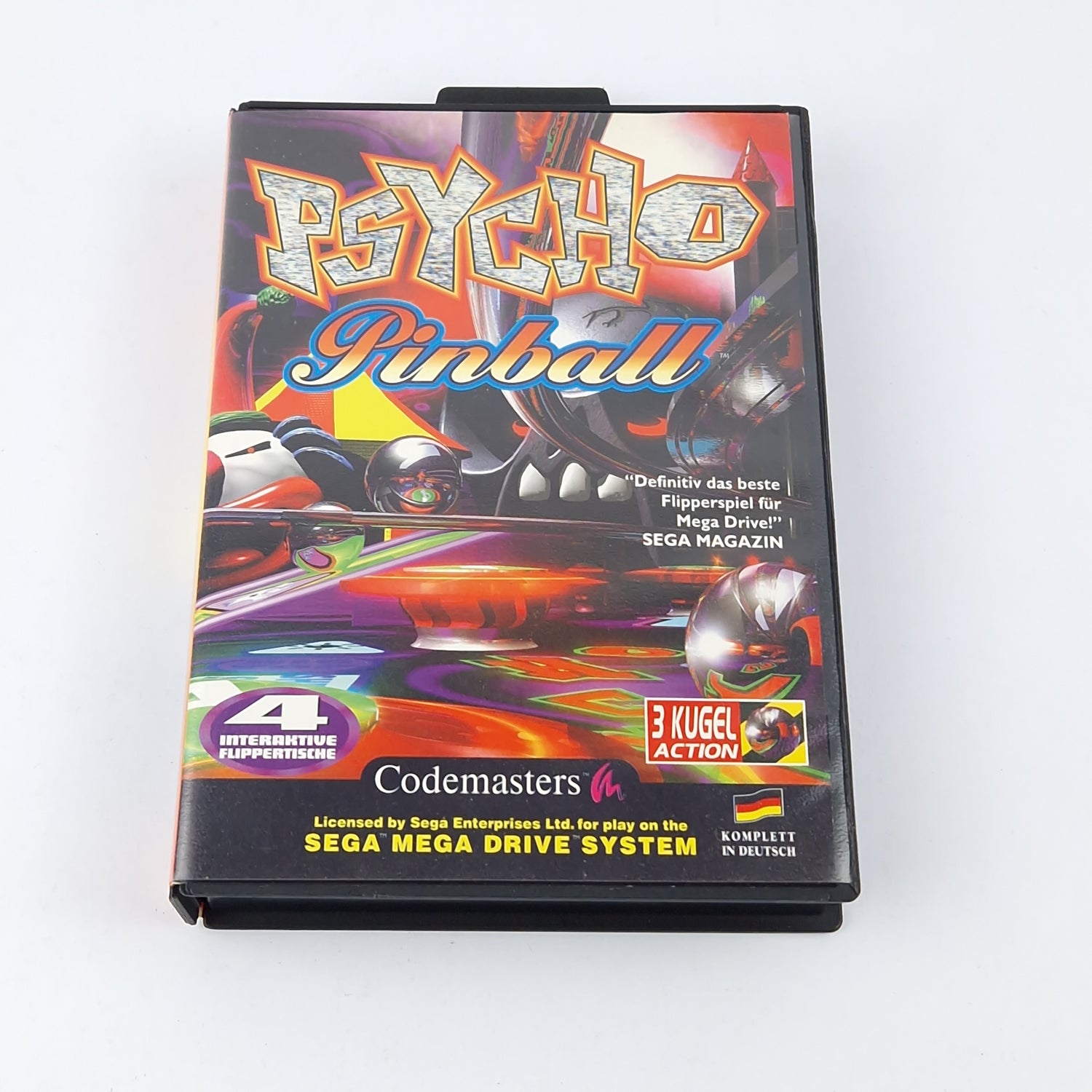 Sega Mega Drive Game: Psycho Pinball - Original Packaging Instructions Module Cartridge PAL