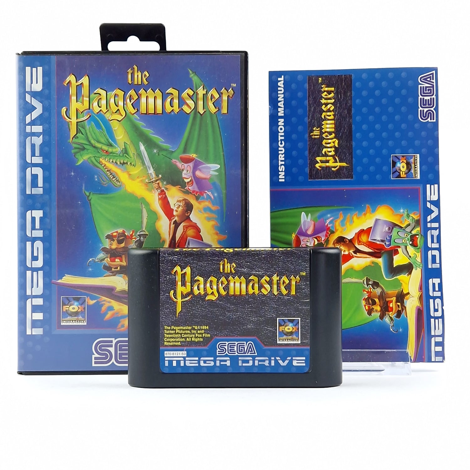 Sega Mega Drive Game: The Pagemaster - OVP Instructions Module | Pal Game