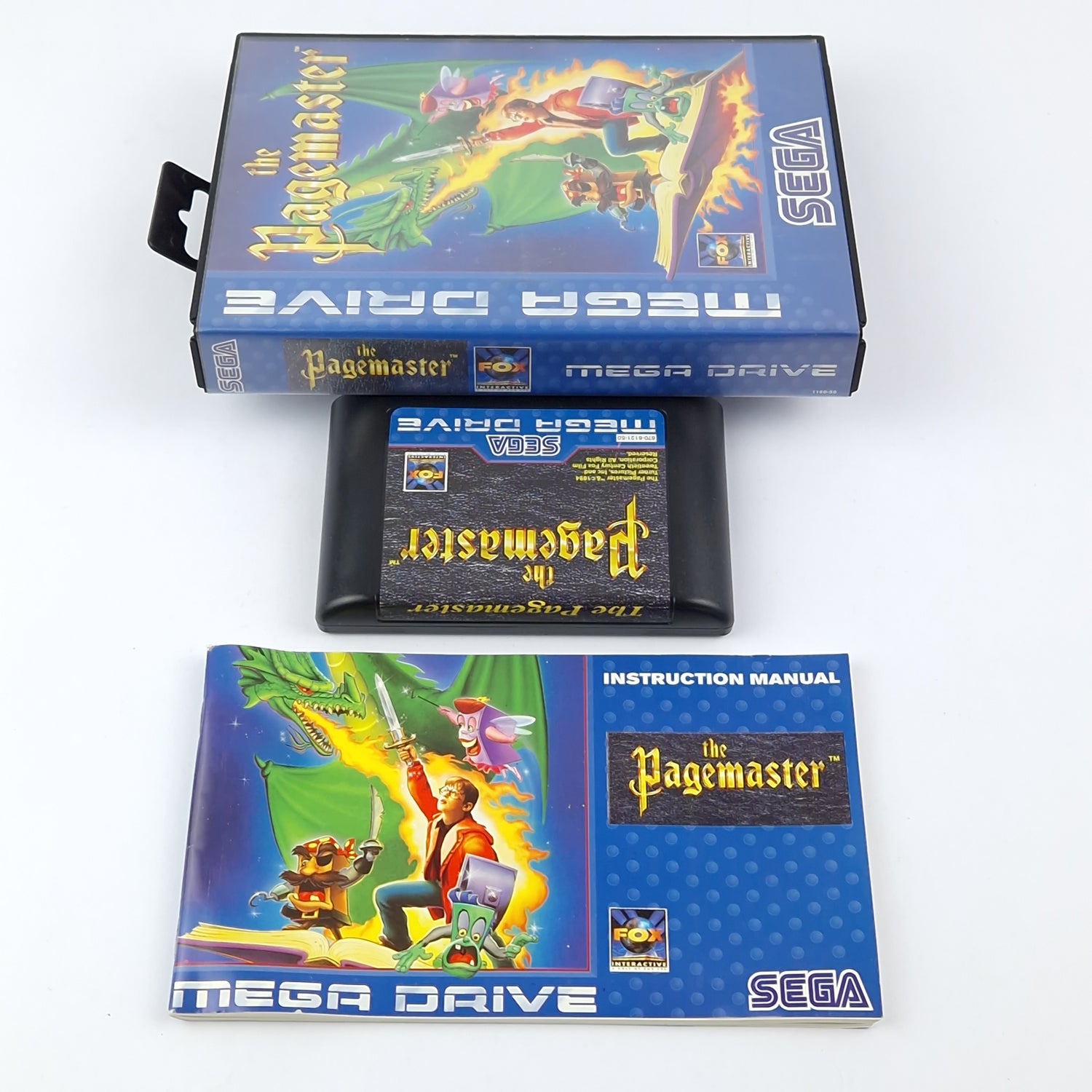 Sega Mega Drive Spiel : The Pagemaster - OVP Anleitung Modul | Pal Game