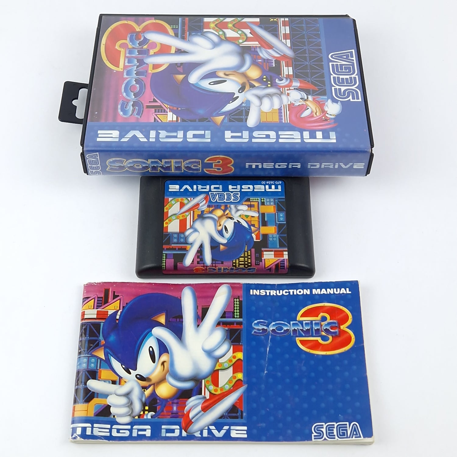 Sega Mega Drive Game: Sonic The Hedgehog 3 - OVP Instructions Module | Pal Game