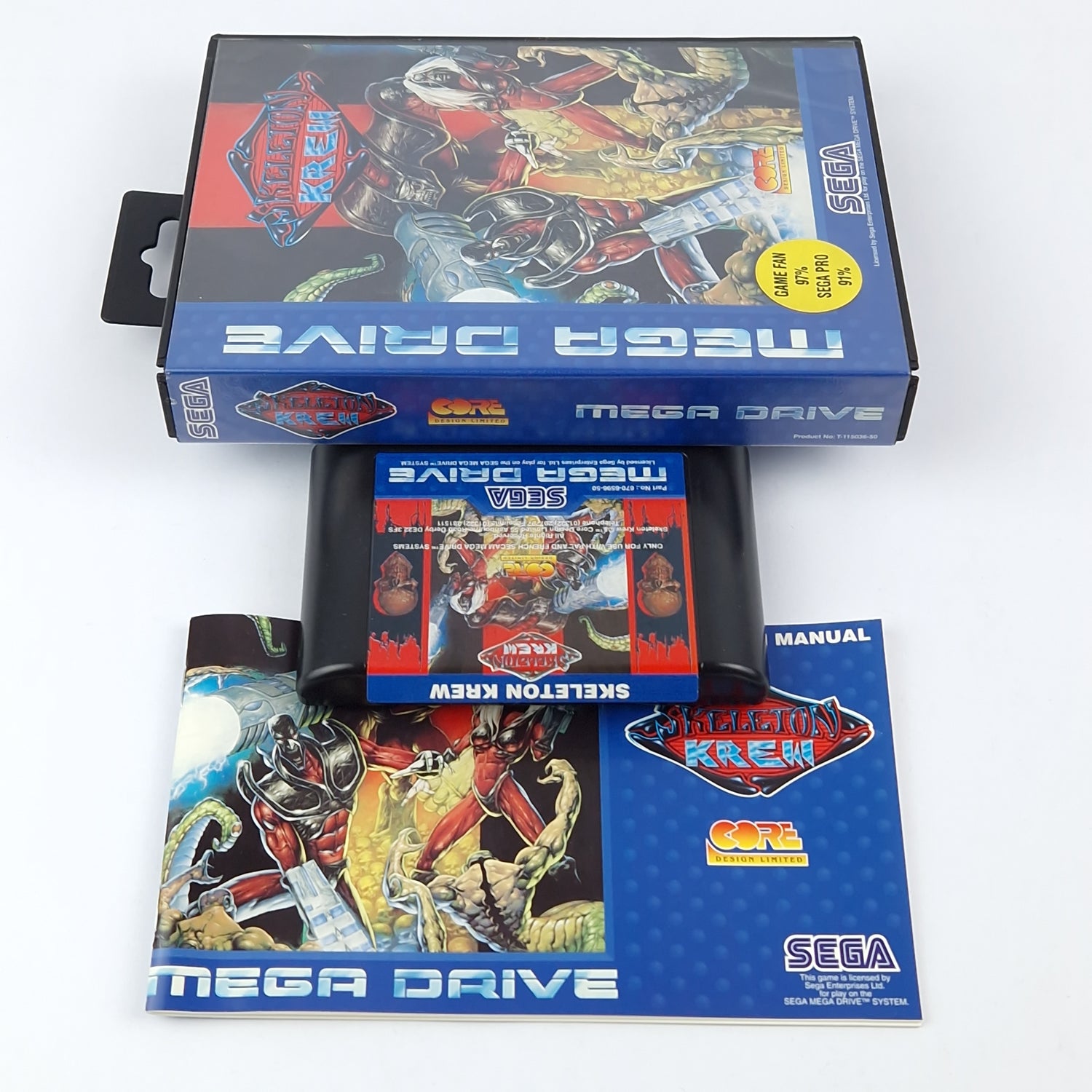 Sega Mega Drive Game: Skeleton Krew - OVP Instructions Module | Pal Game