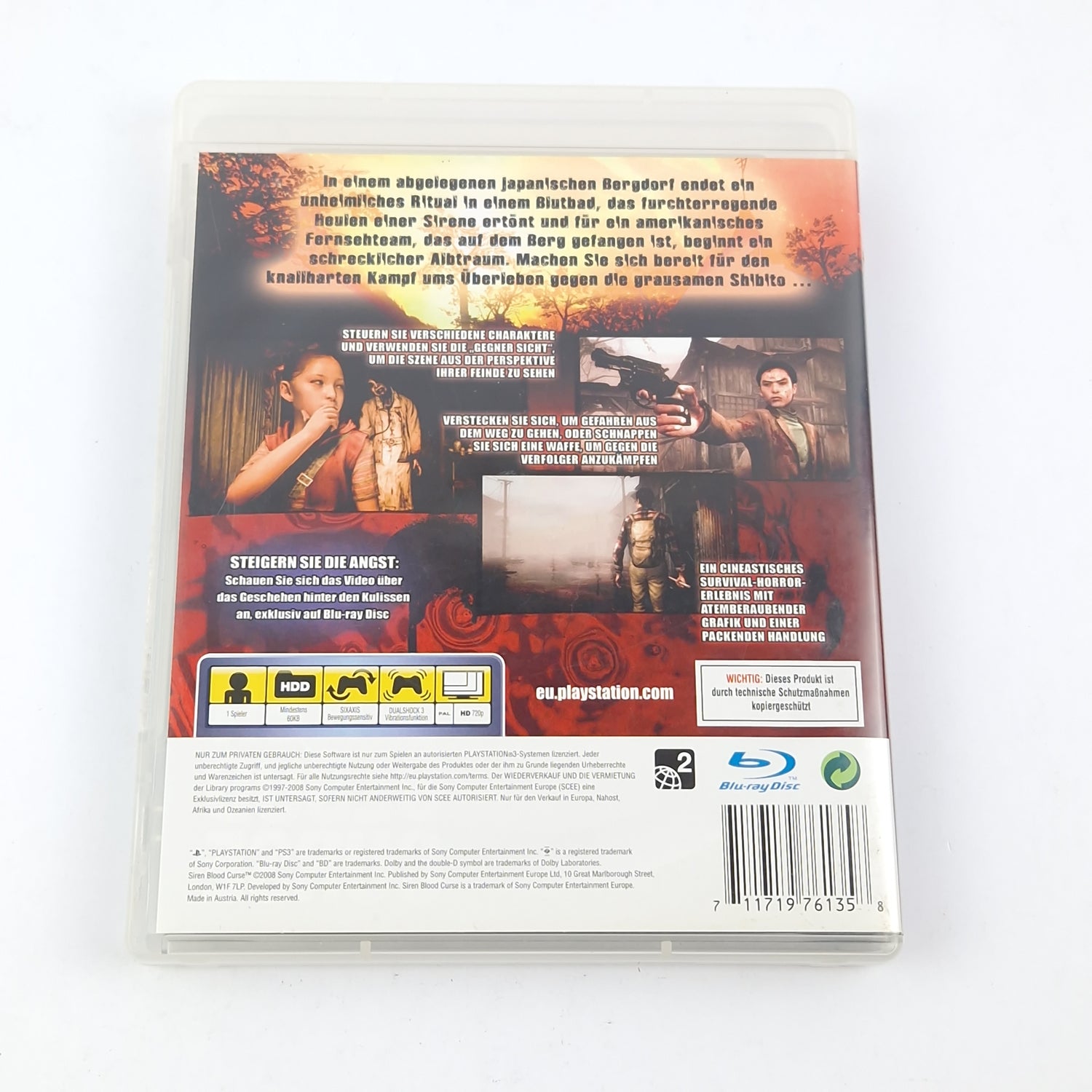 Playstation 3 Spiel : Siren Blood Curse - OVP Anleitung CD - SONY PS3 USK18