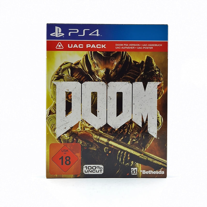 Playstation 4 game: DOOM UAC PACK - OVP instructions CD - SONY PS4 USK18