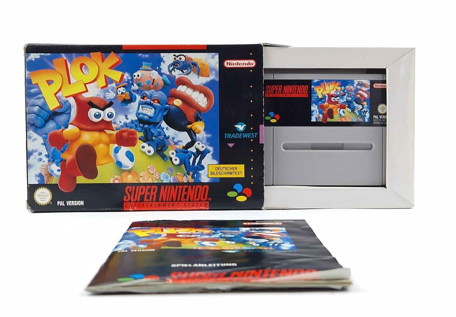 Super Nintendo game: Plok - original packaging instructions module | Snes Pal Game
