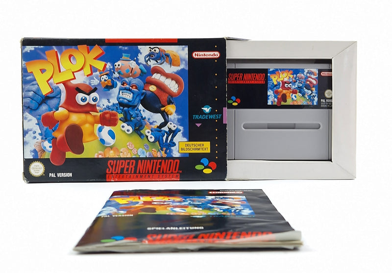 Super Nintendo game: Plok - original packaging instructions module | Snes Pal Game
