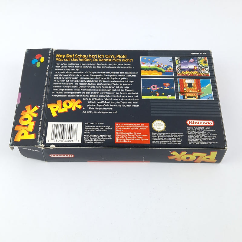 Super Nintendo game: Plok - original packaging instructions module | Snes Pal Game