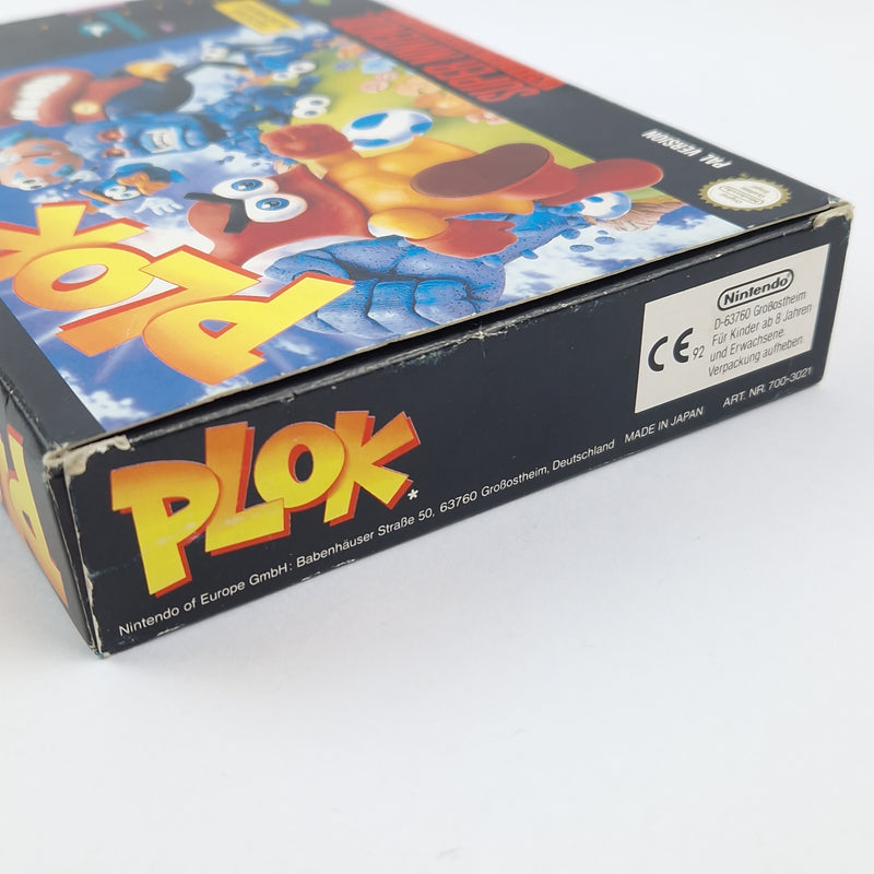 Super Nintendo game: Plok - original packaging instructions module | Snes Pal Game