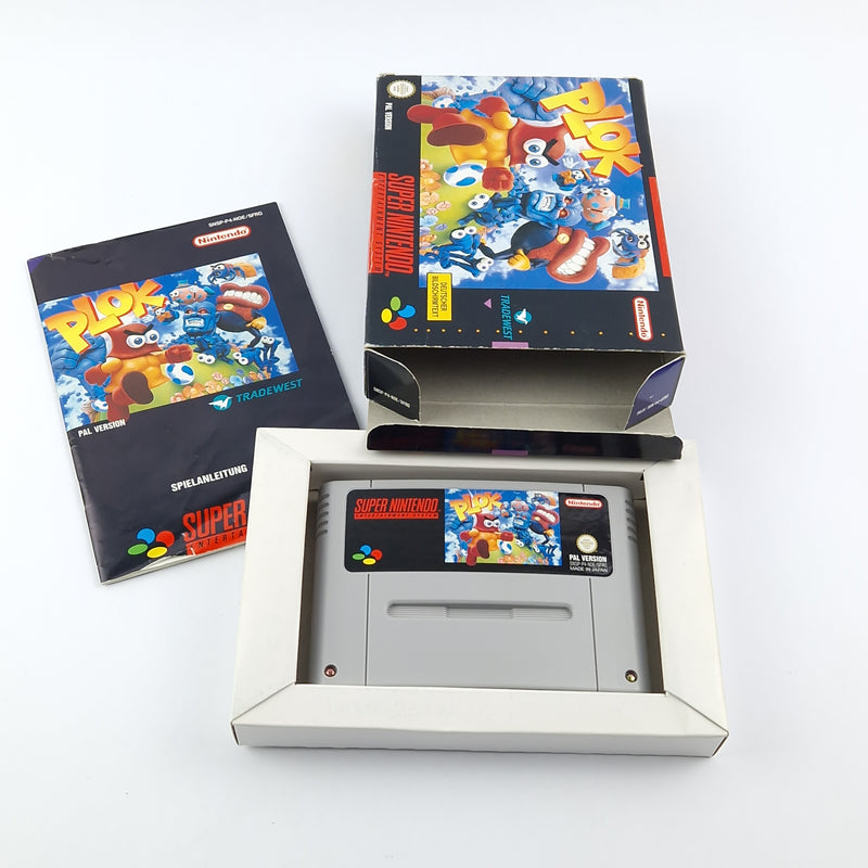 Super Nintendo game: Plok - original packaging instructions module | Snes Pal Game