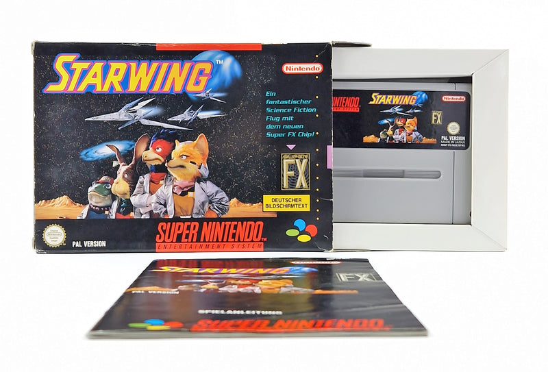 Super Nintendo Spiel : Starwing - OVP Anleitung Modul | Snes Pal Game