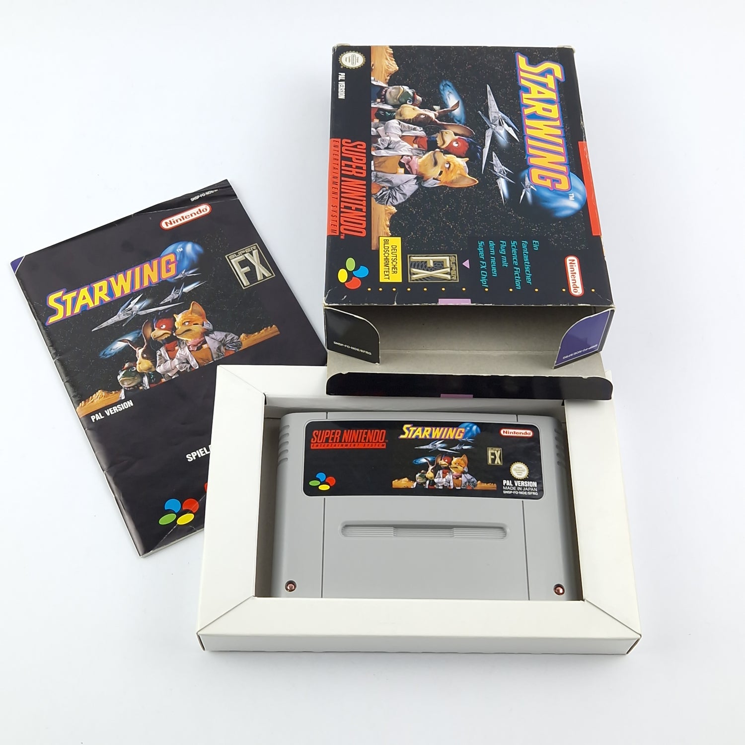 Super Nintendo Spiel : Starwing - OVP Anleitung Modul | Snes Pal Game