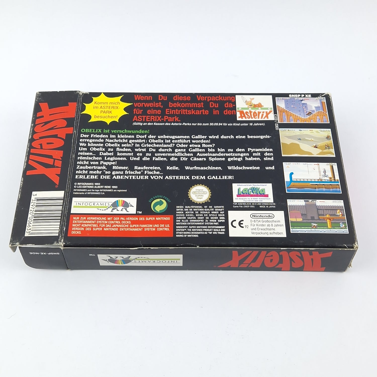 Super Nintendo Spiel : Asterix mit Poster - OVP Anleitung Modul  Snes Pal Game