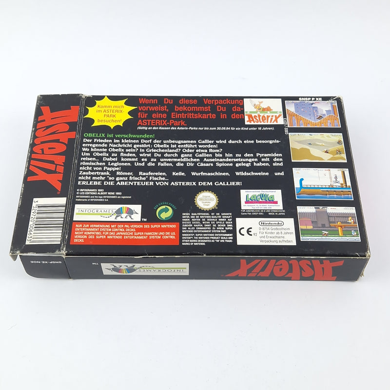 Super Nintendo Spiel : Asterix mit Poster - OVP Anleitung Modul  Snes Pal Game