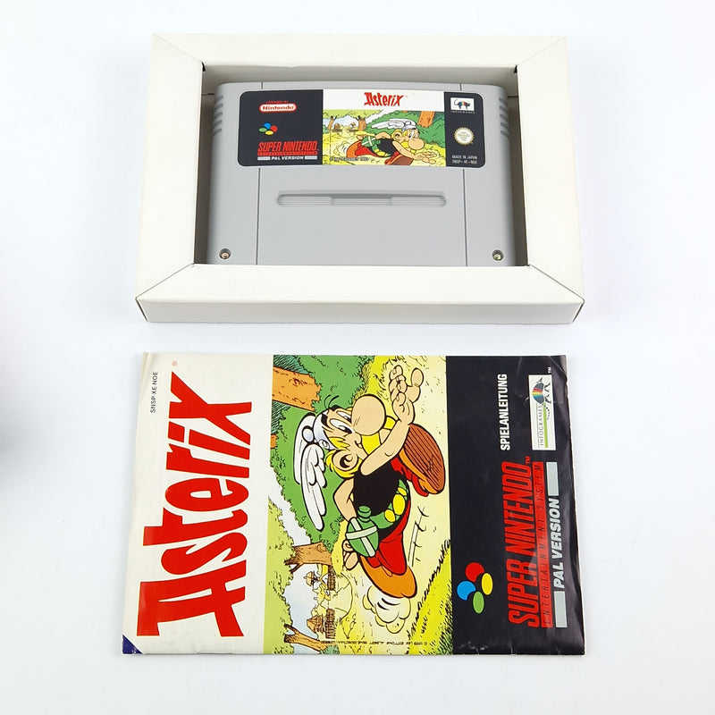 Super Nintendo Spiel : Asterix mit Poster - OVP Anleitung Modul  Snes Pal Game