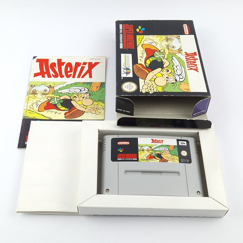 Super Nintendo Spiel : Asterix mit Poster - OVP Anleitung Modul  Snes Pal Game