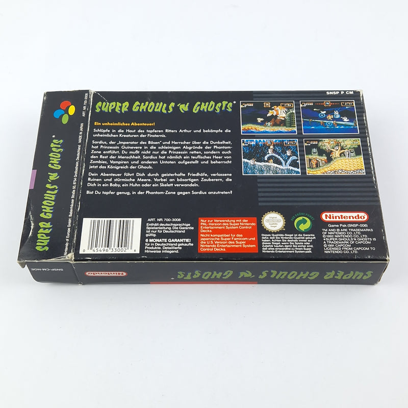 Super Nintendo Spiel : Super Ghouls N Ghosts - OVP Anleitung Modul SNES Pal Game