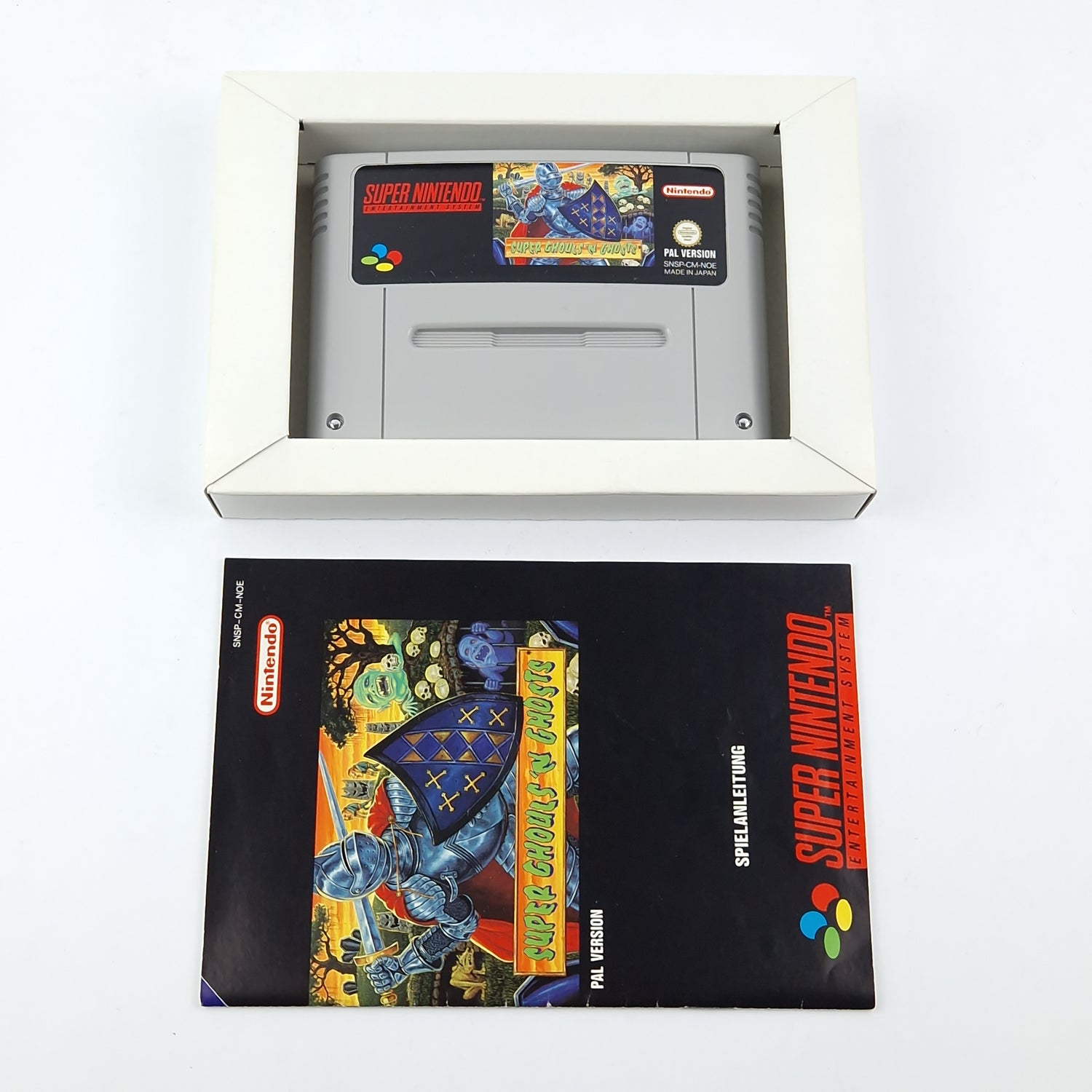 Super Nintendo Spiel : Super Ghouls N Ghosts - OVP Anleitung Modul SNES Pal Game