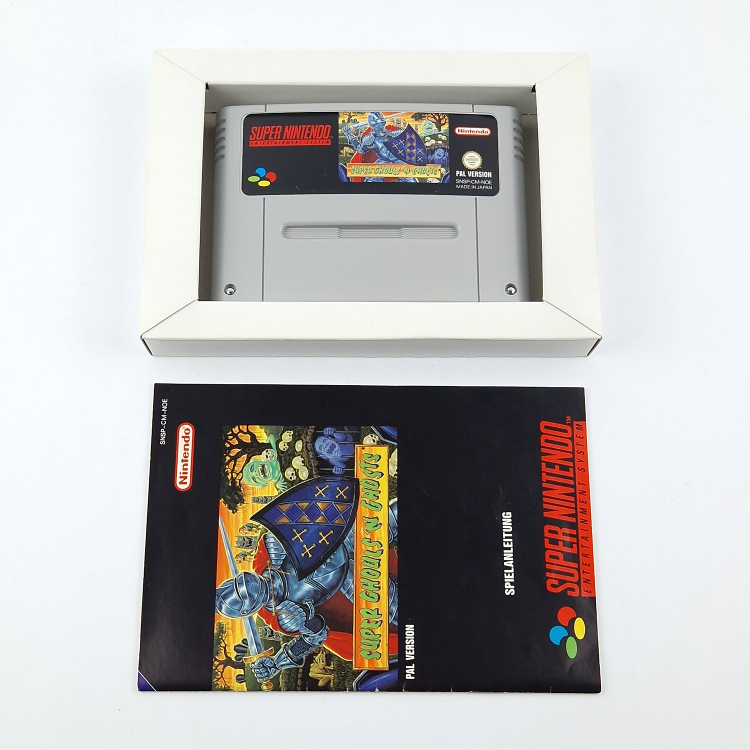 Super Nintendo Game: Super Ghouls N Ghosts - OVP Instructions Module SNES Pal Game